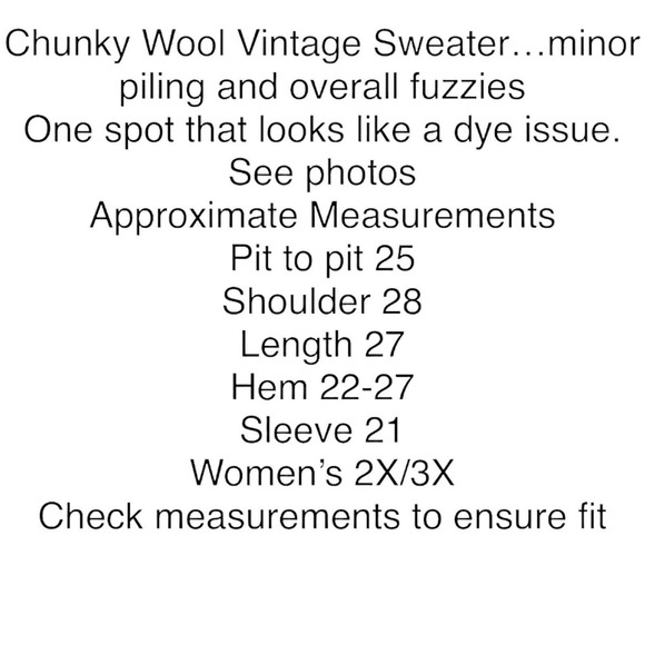 Chunky Wool Sweater Crew Neck Pullover Vintage Fair Isle Apres Ski Women's sz 1X - Picture 8 of 12